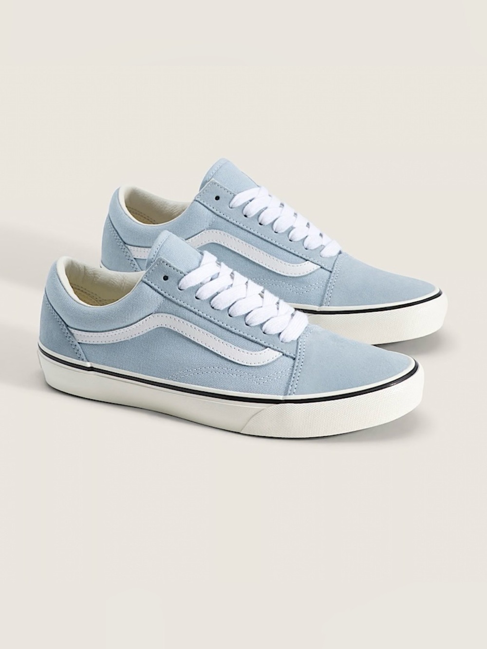 Vans Old Skool Low-Top Sneakers in Light Blue and White